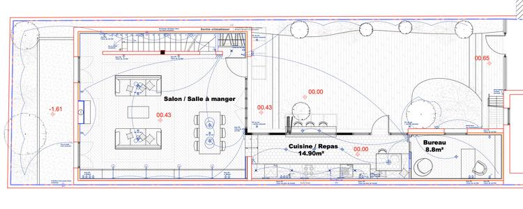Plan électrique d'un rez-de-chaussée